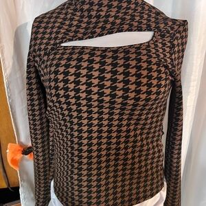 Black and Brown Houndstooth Skirt
